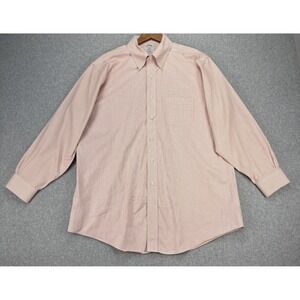 Brooks Brothers Regent Gingham Button Down Shirt 17-2/3 Red Cotton Preppy Office